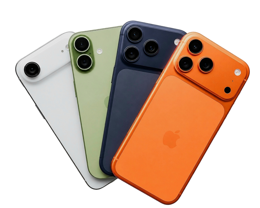 iPhone Lineup Multiple Colors Transparent PNG