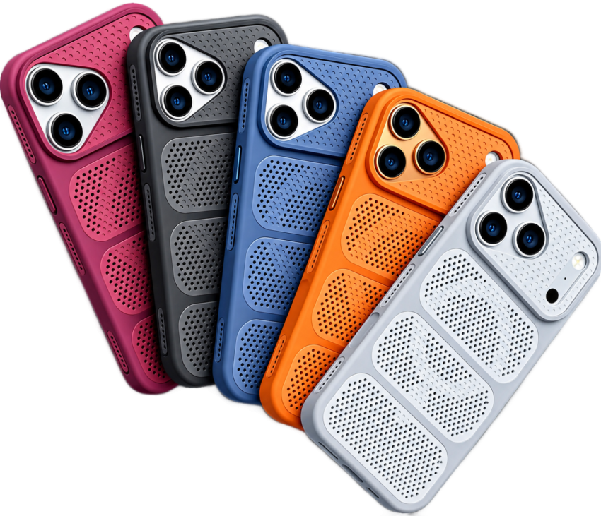 Colorful iPhone 17 Mesh Protective Cases Set Transparent PNG