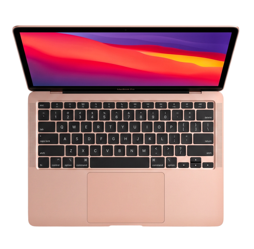 Rose Gold Laptop Keyboard Top View PNG