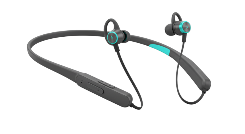 Wireless neckband earphones png image