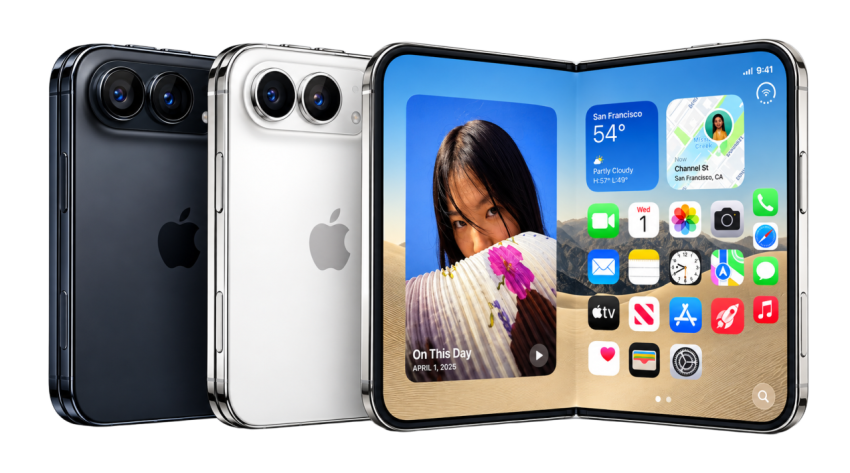Apple Foldable iPhone Open and Closed View PNG