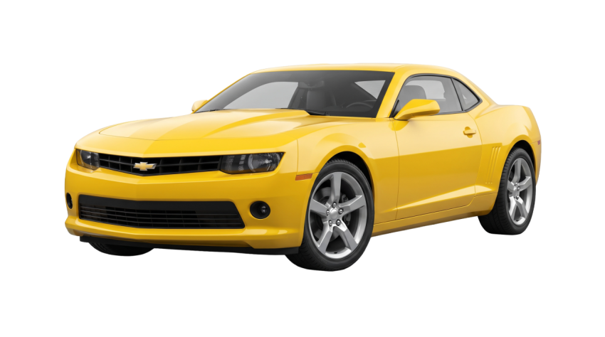 Yellow Chevrolet Camaro Sports Car PNG Transparent Background