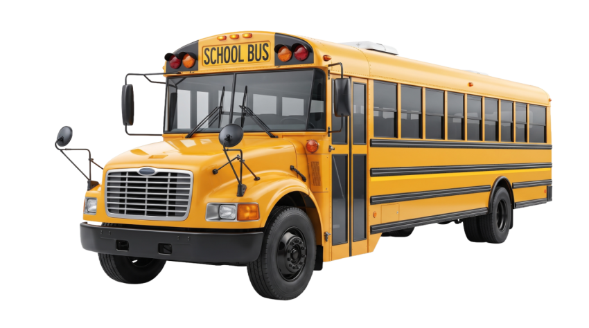 Yellow School Bus PNG Transparent Background