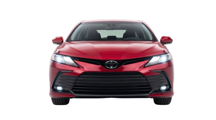 Red Sedan Car Front View PNG Transparent Background