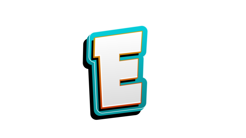 Letter E 3d logo design