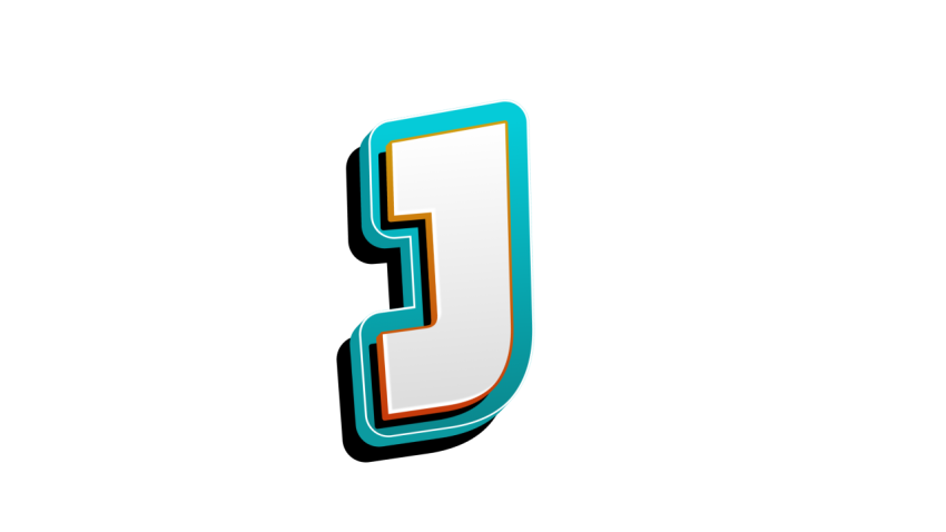 letter j 3d logo design
