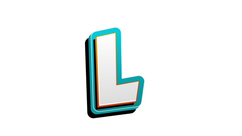 letter L 3d logo design PNG