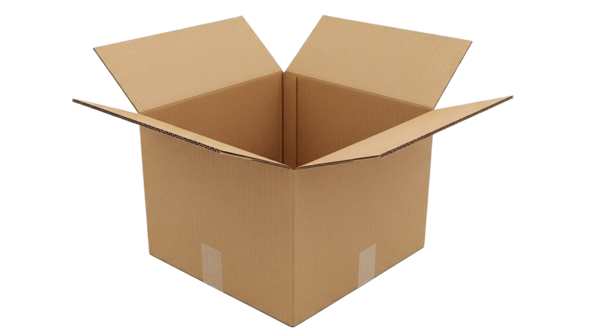 Open Cardboard Box PNG – Packaging Mockup