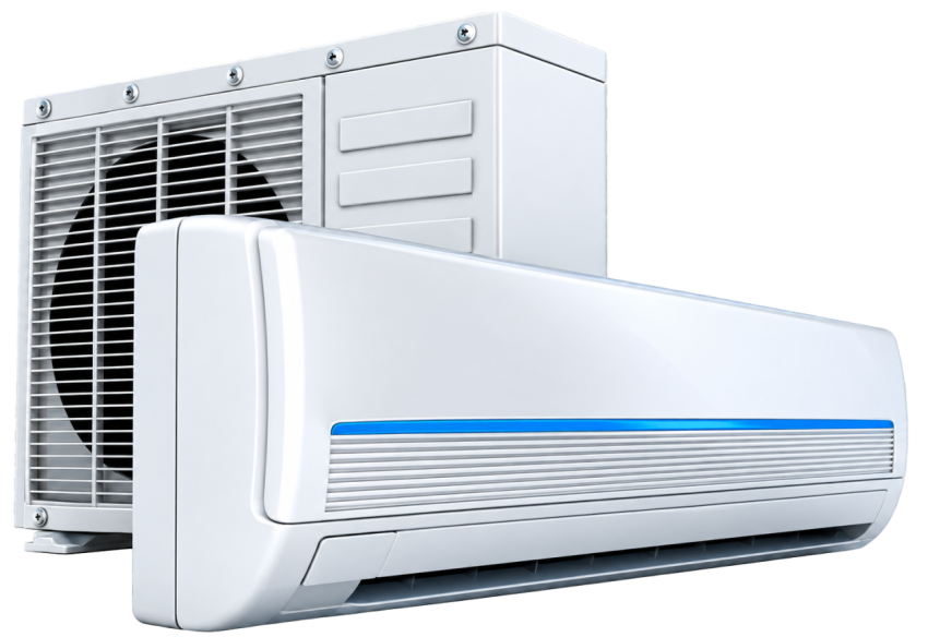 Split Air Conditioner Indoor and Outdoor Unit Transparent PNG