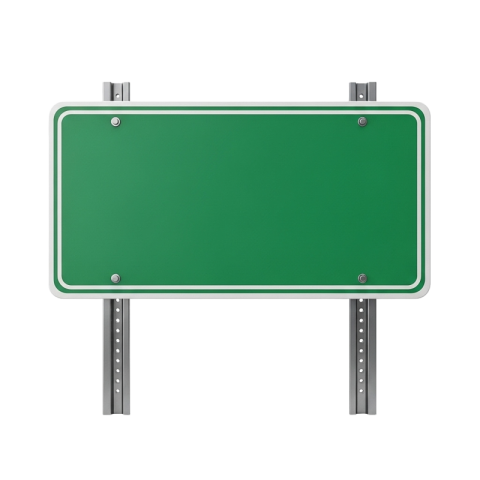 Highway Guide Sign Mockup PNG