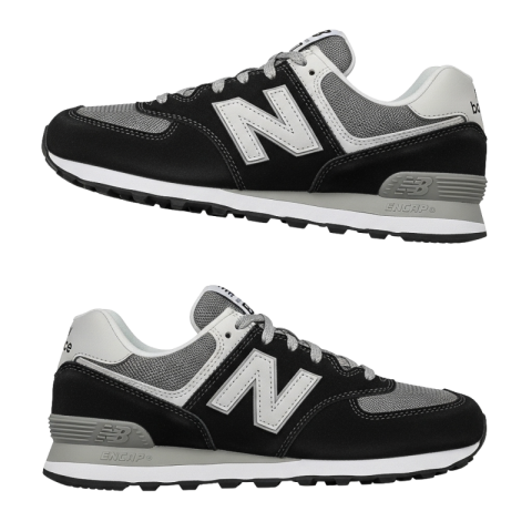 New Balance 574 Men's Athletic Sneakers - Black & White