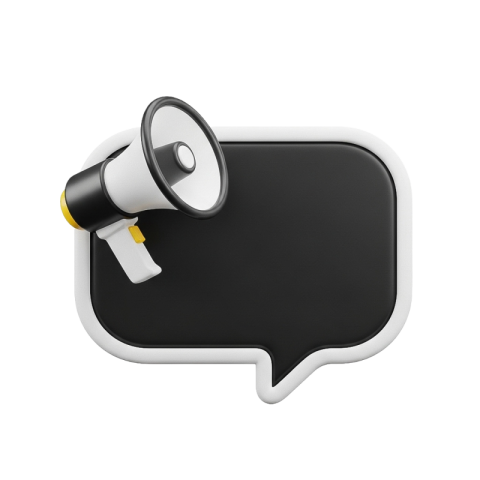 Megaphone with Speech Bubble Announcement Icon