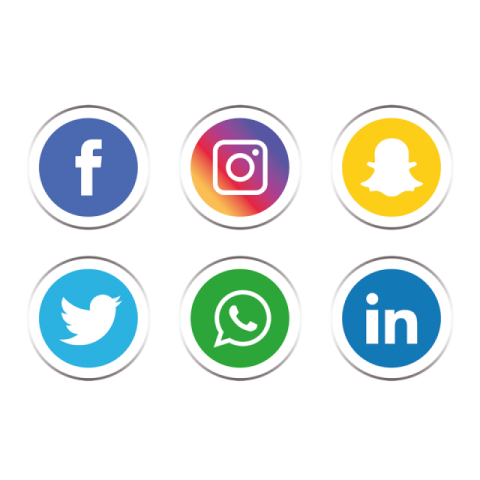 Social media logo design PNG image