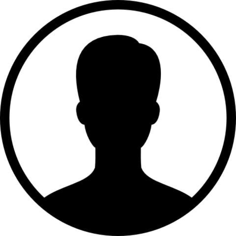 A black Profile icon PNG image