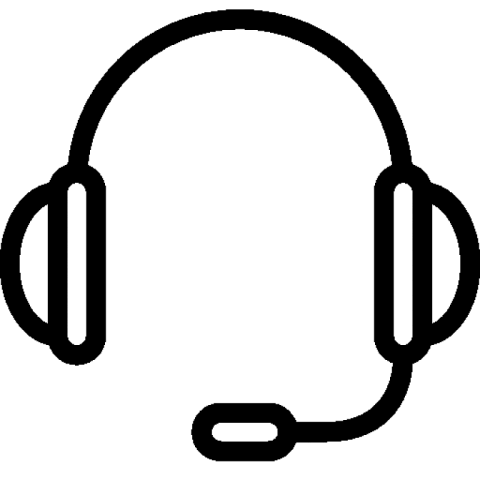 A black headset wireless icon PNG image