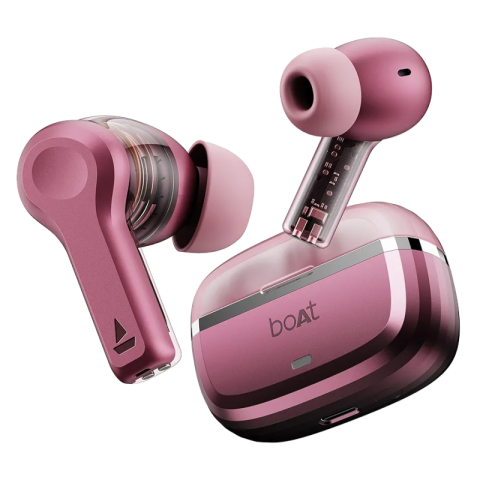 Pink wireless airpods bluetooth PNG Image