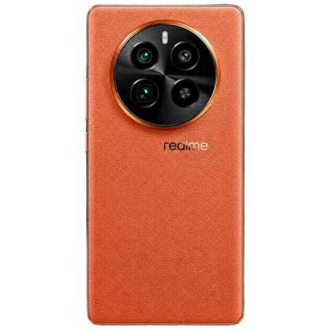 Realme Orange Leather Back Smartphone Transparent PNG