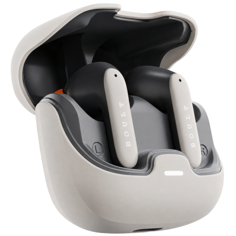 Boult Wireless Earbuds Cream Off-White Transparent PNG