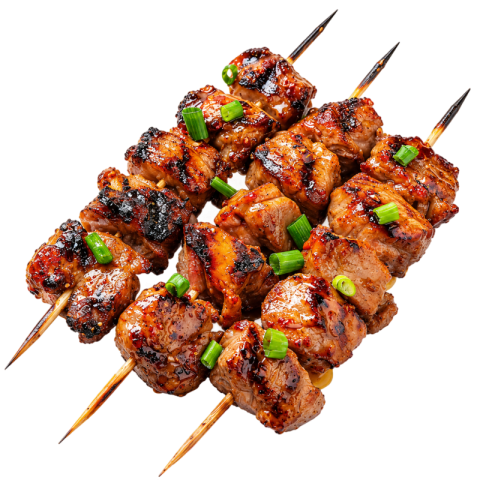 Grilled Beef Kebabs Meat Skewers PNG Transparent Background