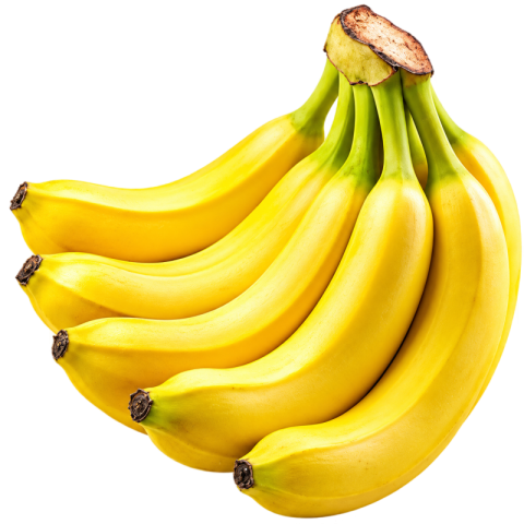 Fresh Yellow Bananas Bunch PNG Cutout