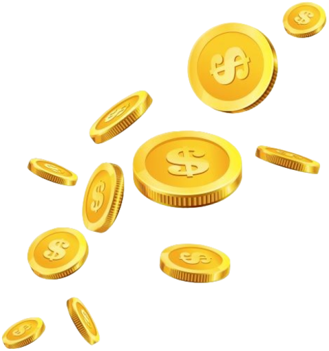 Gold coins money PNG Image