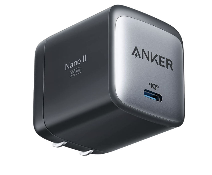 Anker Nano II 65W GaN Fast Charger Block Transparent PNG