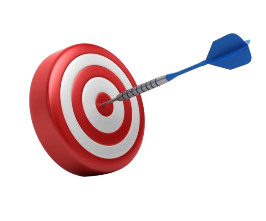 3d red arrow hitting PNG image