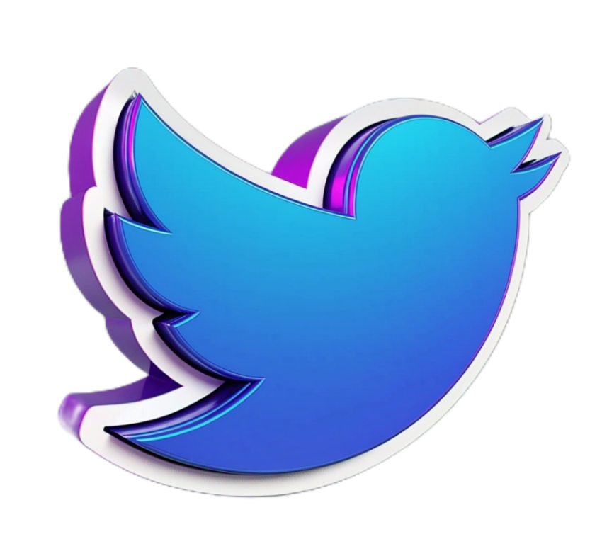 Twitter 3d logo design PNG