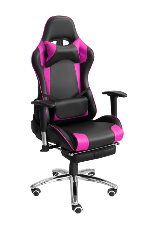 Pink and Black Gaming Chair PNG Transparent Background