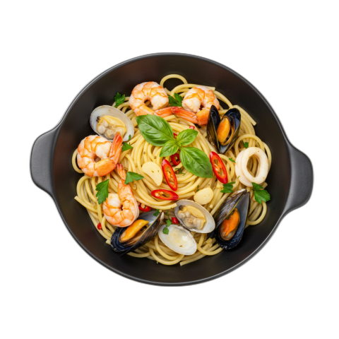 A Spaghetti with Mixed Seafood