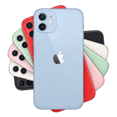 Stack of Colorful Smartphones in Multiple Colors PNG