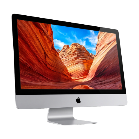 Apple iMac Desktop with Desert Canyon Wallpaper PNG