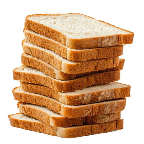 Stack of Sliced White Bread Isolated PNG