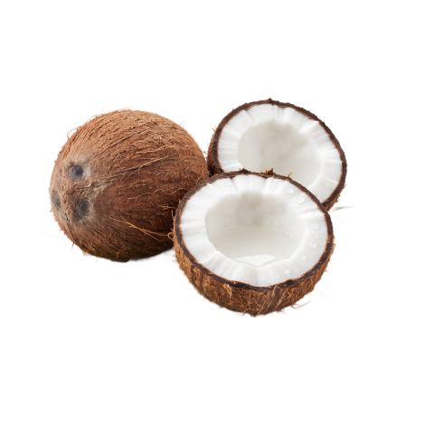 Whole Coconuts and Cracked Half Shell PNG